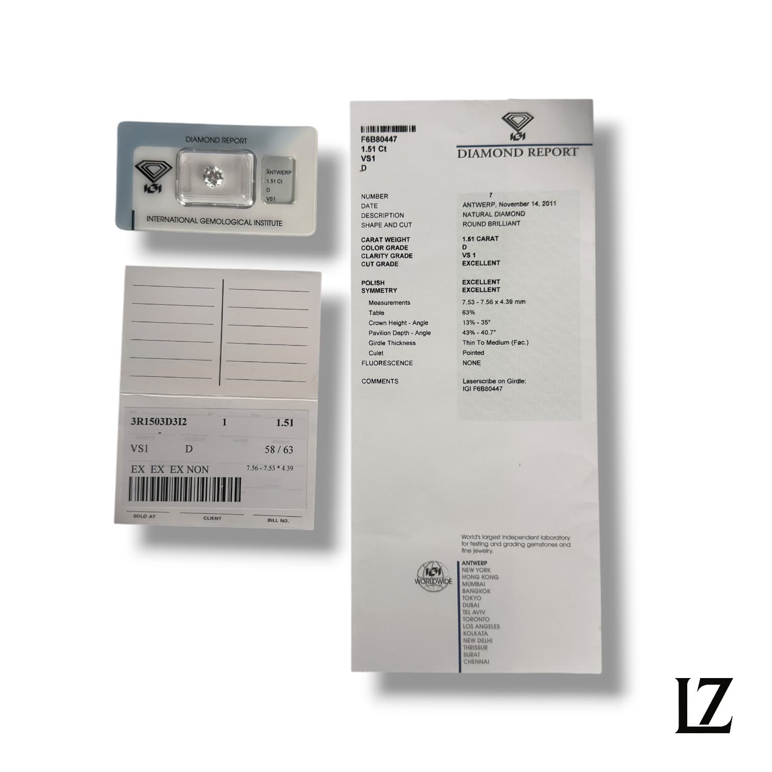 Přírodní diamant o váze 1,51ct thumbnail 3