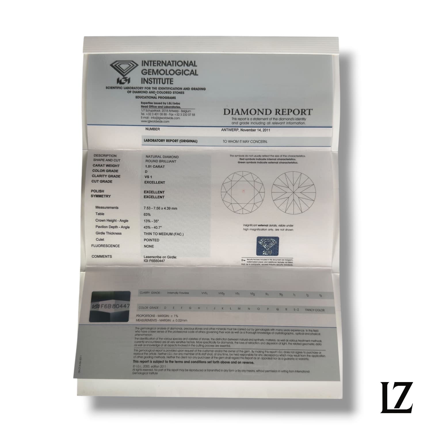 Přírodní diamant o váze 1,51ct thumbnail 4